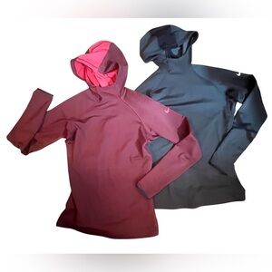 Nike dri-fit lot of 2 women workout exercise hoodies size medium thumb hole